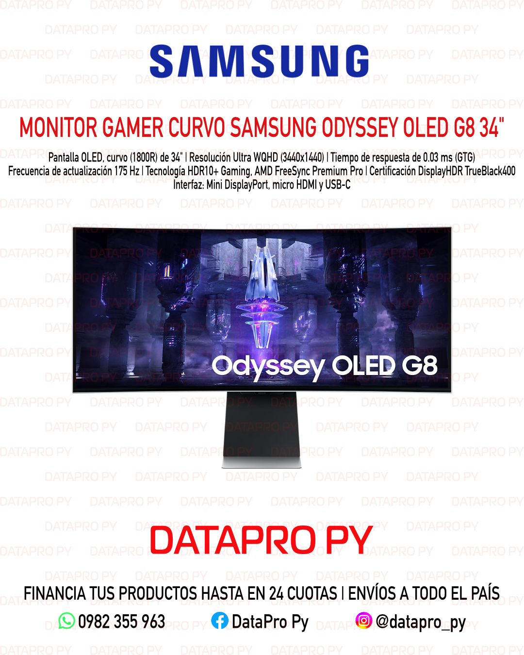 Monitor Gamer Curvo Samsung Odyssey OLED G8 34”